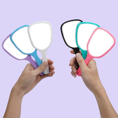 Handheld Mirrors with Gem Stickers - 6 Pack DIY Craft Kit