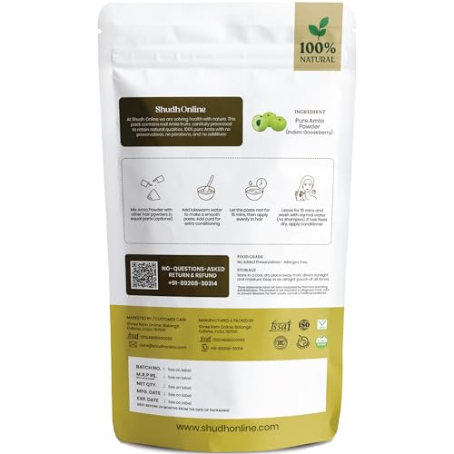 Organic Amla Powder for Hair Growth | 3.5 oz Indian Gooseberry
