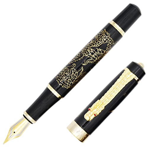 Gullor Fountain Pen - Dragon Pattern, 18K Gold Nib