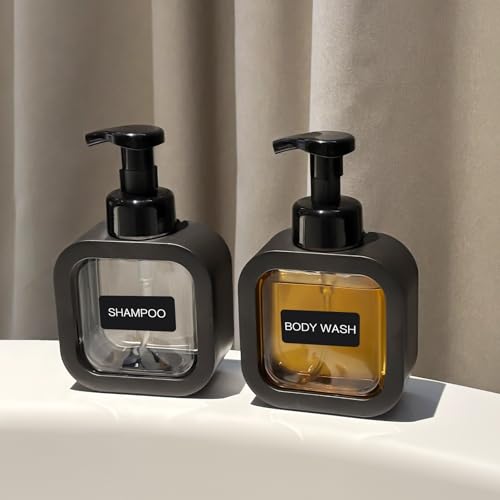 Foaming Soap Dispenser 300ml Refillable with 8 Waterproof Labels
