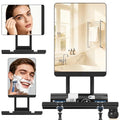 Heated Fogless Shower Mirror for Shaving, 5000mAh Long-Lasting Anti-Fog Shower Mirror with 360¡Æ Rotating Design & Razor Holder, Fog-Free Shaving Mirror for Men (Black)