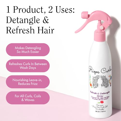 Rizos Curls Refresh & Detangle Spray - Coconut Oil Leave-In Conditioner