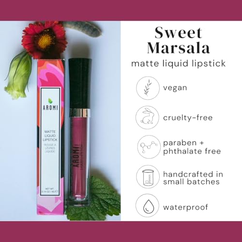 Aromi Marsala Matte Liquid Lipstick - Rosy Burgundy
