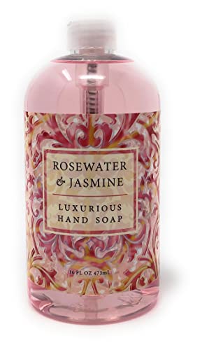Greenwich Bay Luxurious Hand Soap Rosewater & Jasmine 16 Fl Oz – Pump Bottle, Rosewater & Jasmine