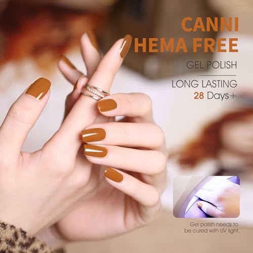 CANNI Brown Gel Nail Polish - Fall/Winter 9040-Brown, High Gloss & Long-Lasting