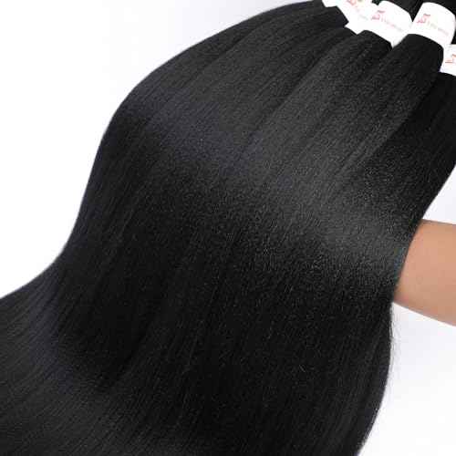 Braiding Hair Pre Stretched 22 Inch 8 Pack Long Professional Pre Stretched Hair For Braiding Soft Yaki Texture Hot Water Setting Synthetic Crochet Braids For Women Girls(22Inch,1B)