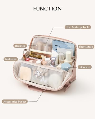 EACHY Standing Makeup Bag with Phone Holder - Waterproof