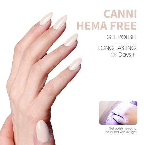 CANNI Nude Pink Gel Nail Polish - Light Color, 1PC, Long-Lasting UV/LED Soak-Off Manicure, Variation 9172-Nude Sand