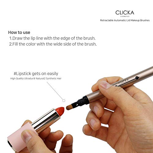 Retractable Lip Brush with Automatic Lid - Champagne Gold