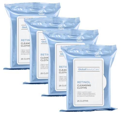 Retinol Makeup Cleansing Cloth Wipes, 4-pk (100 Wipes) (Regular)