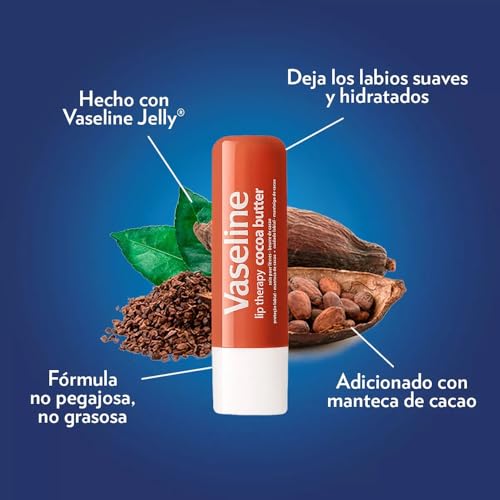 Vaseline Lip Therapy Cocoa Butter Twin Pack - 2 Count, Hydrating Lip Balm