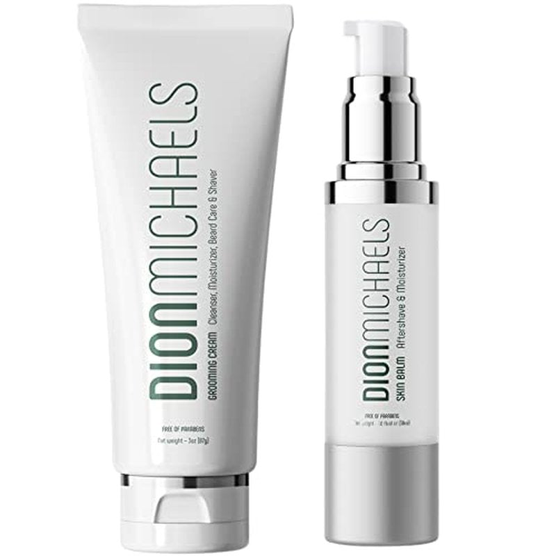 2-Pack Shaving Cream Set for Men - Includes 3oz 4-in1 Mens Shaving Cream, Facial Cleanser, Beard Care, Moisturizer & 1oz 2-in1 Aftershave Balm & Moisturizer for Men - For All Skin Types