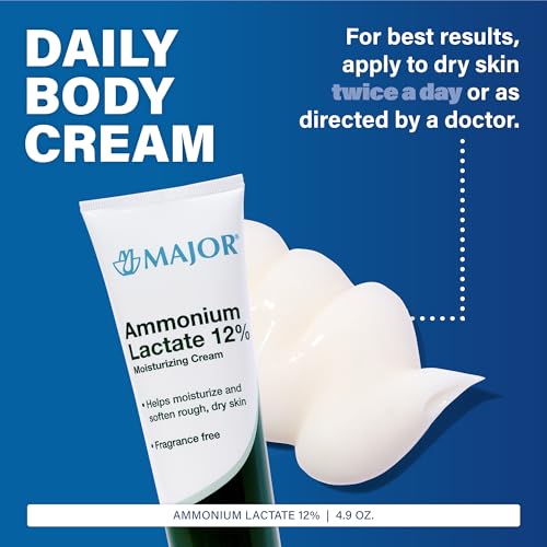 MAJOR Ammonium Lactate 12% Moisturizing Cream - Lactic Acid Cream - Helps Hydrate, Soften, and Exfoliate Rough, Dry Skin - Fragrance-Free - 4.9 Oz. (2 Pack)