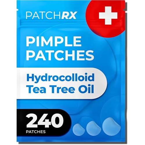 Pimple Patches for Face (240 Patches), Hydrocolloid Acne Patches with Tea Tree Oil, Pimple Stickers - Acne Pimple Patches For Face - Zit Patches