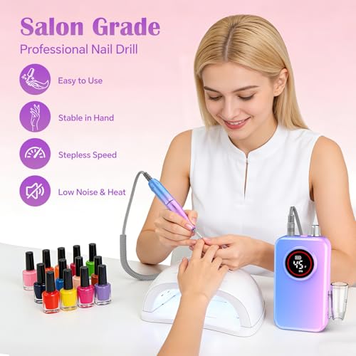 Professional Electric Nail Drill 45000 RPM with 11 Bits - Portable Manicure & Pedicure Tool