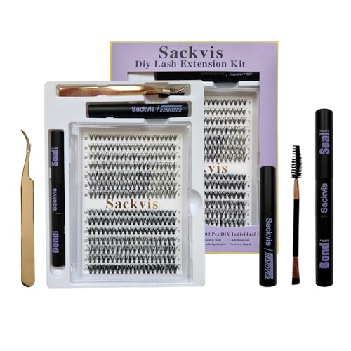 DIY Lash Clusters Kit 280pcs - D Curl Eyelash Extensions with Tools