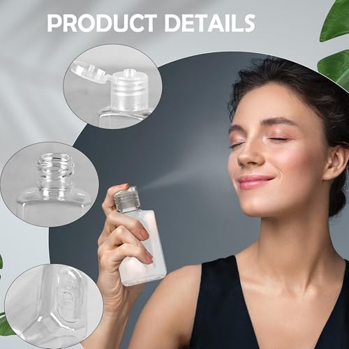 50 Pack 2 oz Plastic Clear Bottles with Flip Cap Mini Travel Bottles Empty Hand Sanitizer Bottles Portable Refillable Containers for Shampoo Body Soap Lotions