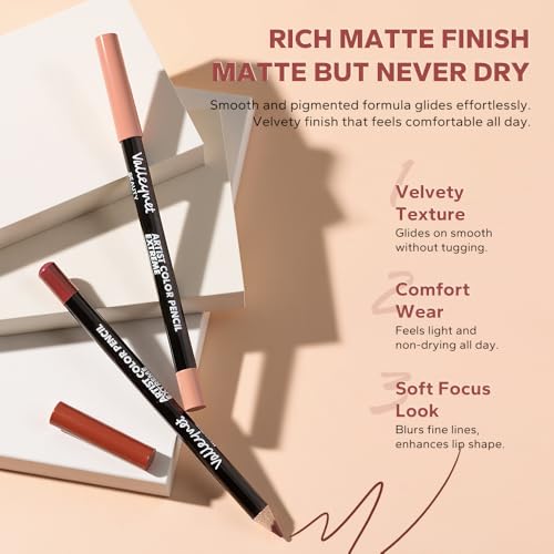 BestLand 12-Color Matte Lip Liner Set - Long-Lasting & Smudge-Proof