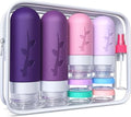 Tocelffe TSA Approved Travel Toiletry Bottles Set - Leak Proof Silicone Containers