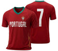 Portugal Kids #7 Soccer Jersey - Official Youth Team Shirt in Wine Red