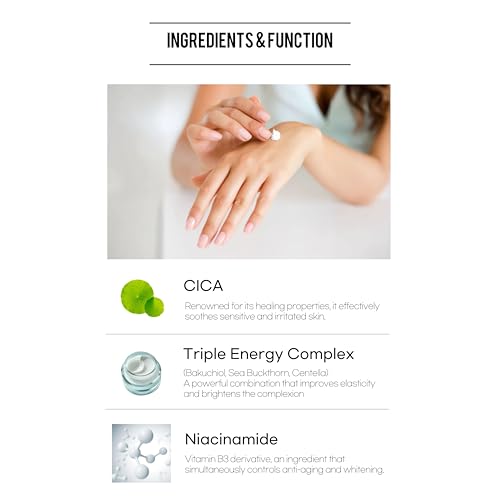 Houttuynia Cordata Revital Energy Cream/Hydrating Face Moisturizer for Dry, Sensitive Skin, Korean Skincare for Men and Women (50ml / 1.09 fl oz)
