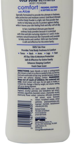 Gold Bond Ultimate Comfort Body Powder 10 oz. (Pack of 3), Talc-Free Formula with Aloe & Chamomile