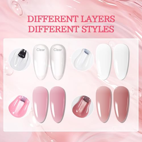 JODSONE Builder Gel for Nails,4Pcs 10ML Set, Nail Apex and Extension