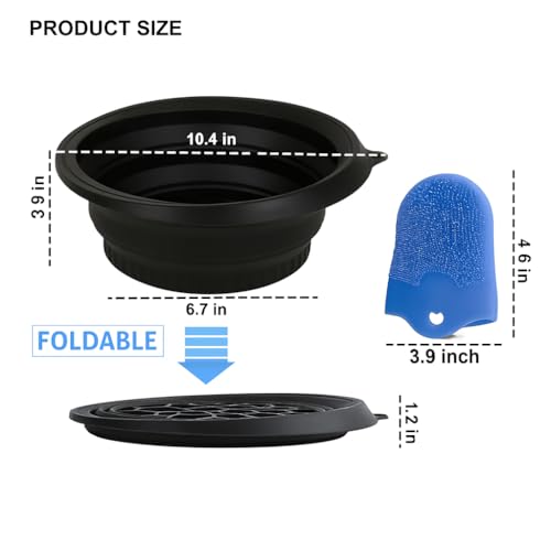 Ice Bowl for Face ? Reusable Collapsible Cold Plunge Skincare Set, Face Ice Mold for Puffiness Relief, Skin Tightening, Redness & Glowing Skin Routine Bonus : Facial Scrubber