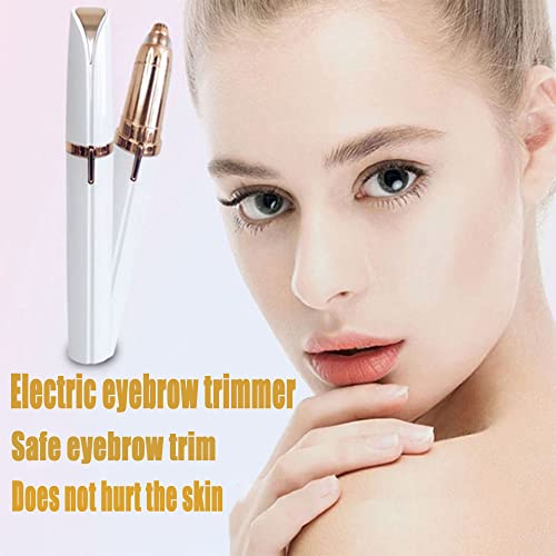 USB Rechargeable Portable Electric Eyebrow Trimmer for Women,Painless Precision Eyebrow Hair Remover,Safe Eyebrow Shaver Razor Tool for face Leg Lip Armpit Hand(White)