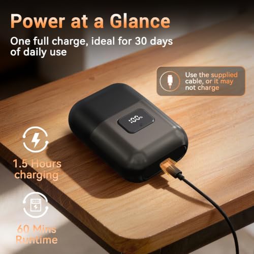 YOXSPD Electric Foil Shaver for Men Gray – 3 Floating Blades Mini USB Rechargeable