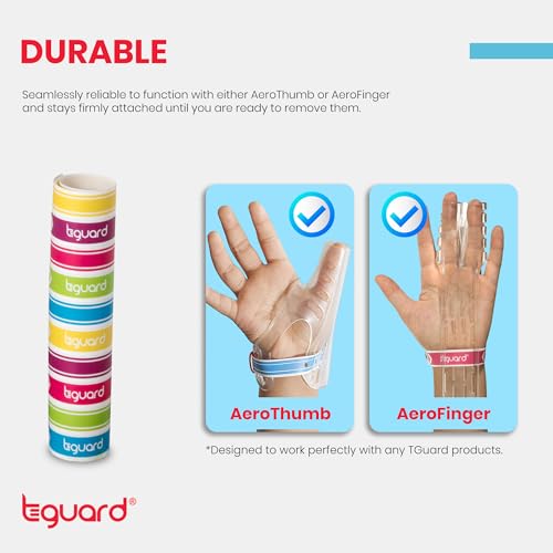TGuard AeroThumb & AeroFinger Wristbands - 60 Durable Non-Rip Bands