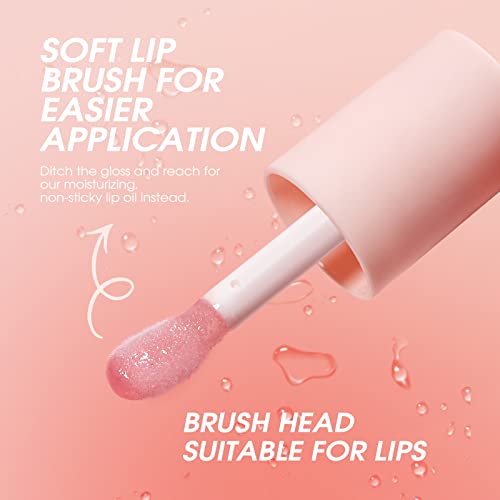 Plumping Lip Oil 4 Packs Hydrating Lip Glow Oil Fruit Extract Lip Gloss Moisturizing Lip Balm and Tinting for Dry Lips