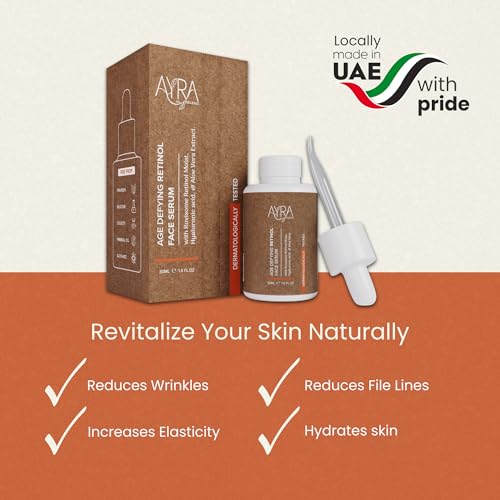 Age Defying Retinol Face Serum ? 1 Fl Oz | Anti-Aging with Rovisome Retinol, Hyaluronic Acid & Aloe Vera | Organic & Eco-Friendly | Reduces Fine Lines & Wrinkles