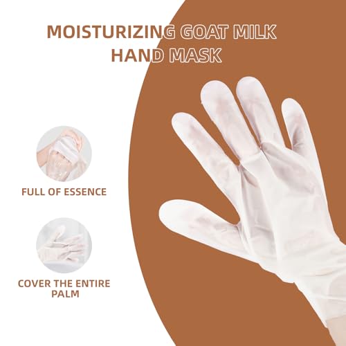 Goat Milk Hydrating Hand Mask Gloves for Dry Cracked Hands - 3 Pack