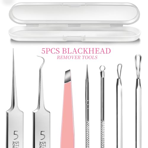Teenitor Blackhead Remover Tool Kit - 5 Piece Acne Extraction Set