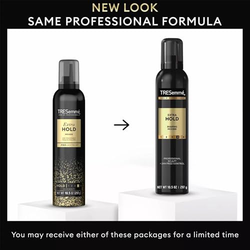 TRESemm? Shaping Mousse, Extra Hold 2-Pack ??Moisturizing Hair Mousse for Sculpting, 24H Frizz Control + Keratin Mask