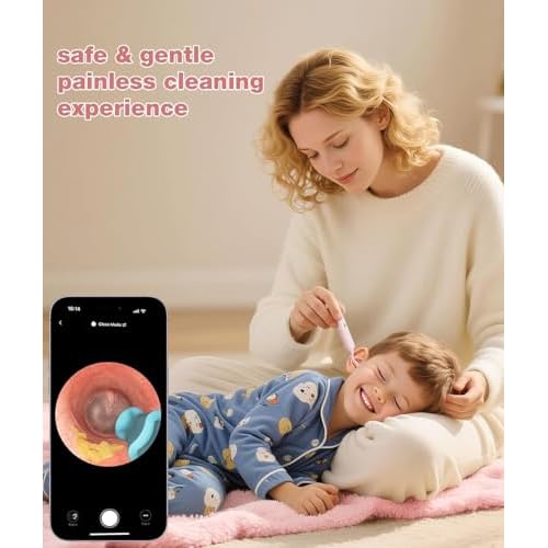 Ear Wax Removal Tool Camera, HD Visual Ear Cleaner with Flexible Otoscope & S-Shaped Silicone Head,WiFi Earwax Remover Kit with Tweezers, 21-in-1 Set for Family, Adults/Kids, Home & Travel