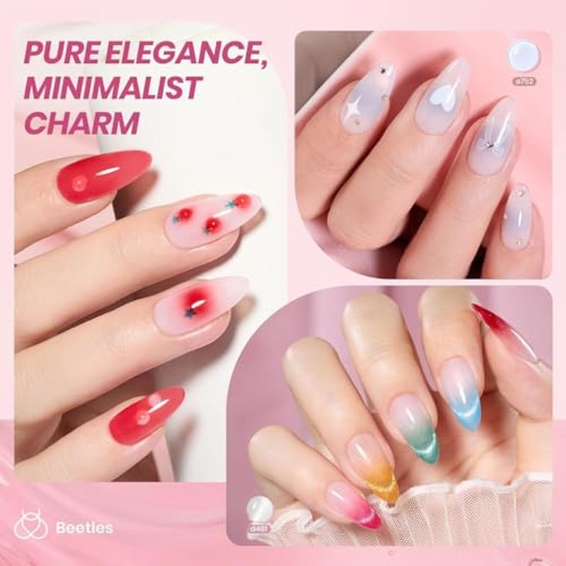 Beetles 36 Colors Jelly Gel Nail Polish Set with Top Coats