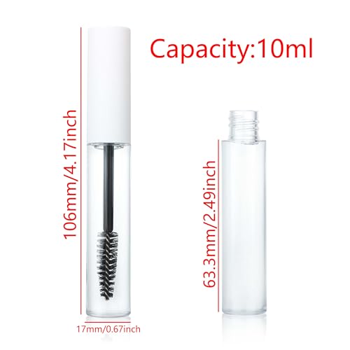 COSIDEA 12pcs 10ml Empty Mascara Bottles - Plastic Eyeliner Tubes