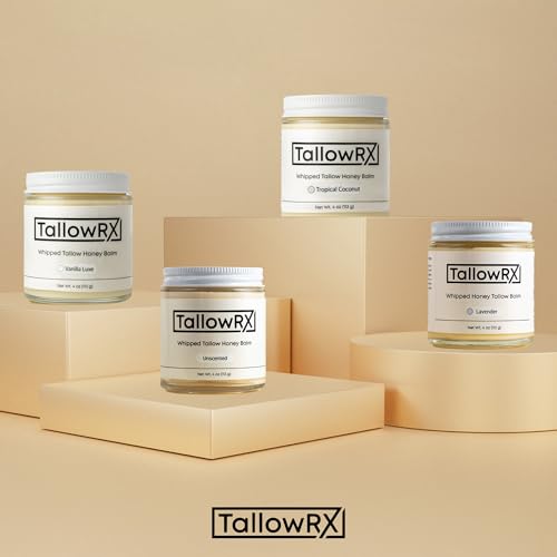 100% Grass-Fed Beef Tallow for Skin ? Whipped Tallow Honey Balm, Pure & Organic Moisturizer for Face & Body with Manuka Honey, Jojoba & Calendula ? Deep Hydration & Soothing (4 oz, Vanilla Scented)