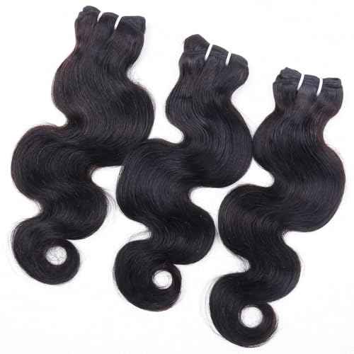 RESACA Body Wave 3 Bundles Human Hair Weave Weft Extentions Bundles for Women 20 22 24 Inch 100% Unprocessed Brazilian Virgin Human Hair (Nature Color Black)