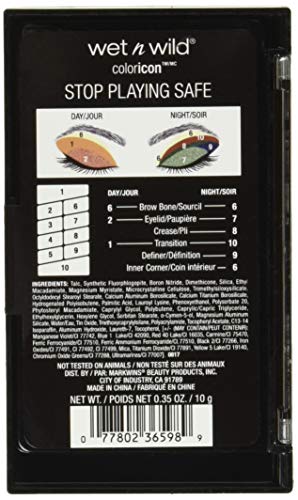 wet n wild Color Icon Eyeshadow Makeup Palette 10 Pan, Stop Playing Safe (Pack of 2)