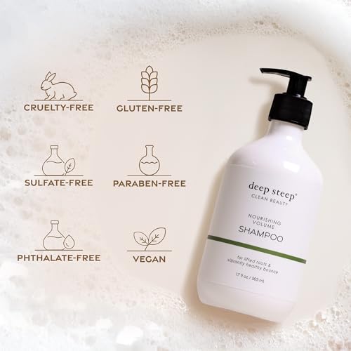Deep Steep Argan Oil Hydrating Volume Shampoo, 17 oz ? Volumizing Shampoo with Argan Oil, Aloe, Marula Oil & Rice Protein ? Sulfate-Free, Vegan, Clean Beauty Hair Care, Full Hydration