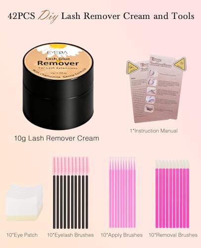 EMEDA Lash Extension Remover Cream Kit - Gentle 10g with Tools