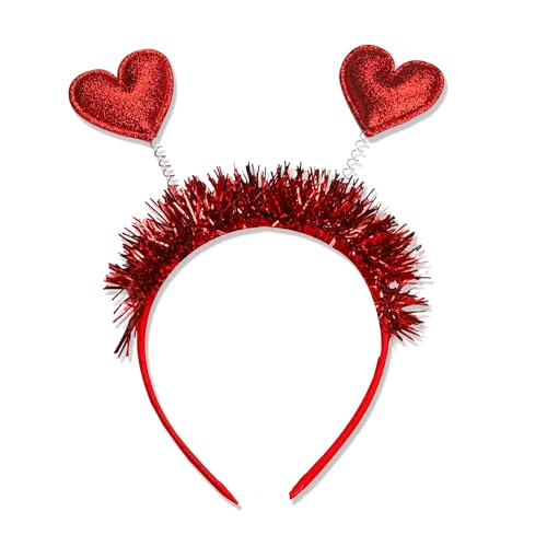 BELSITA Valentine’s Day Headbands Red Heart Hairbands Sequins Glitter Headbands for Women Valentines Heart Hair Bands Hair Accessories Holiday Party Hair Decorations 1Pcs