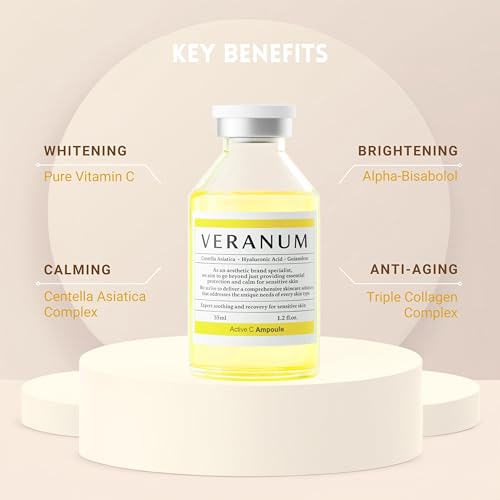 Active C Ampoule ? 25% Stabilized Vitamin C Brightening & Firming Serum with Triple Collagen, Centella EV & Peptides ? Non-Irritating Korean Skincare for Radiant, Even-Tone Skin ? 1.2 fl oz