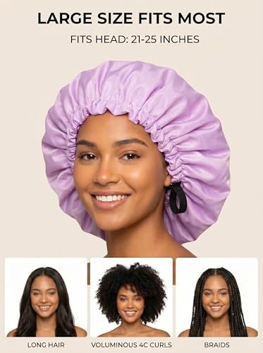 Aquior Adjustable Shower Cap XL - Waterproof Hair Bonnet