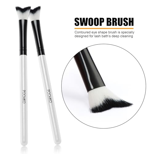 10 PCS Curved Eyelash Cleaning Brushes - Soft Lash Shampoo Brushes