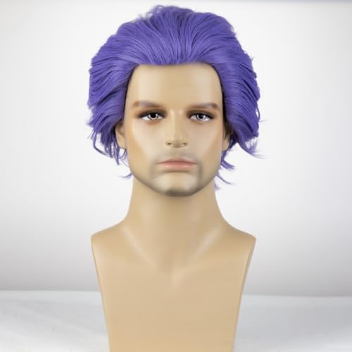Purple Short Wig Heat Resistant Synthetic Hair Cosplay