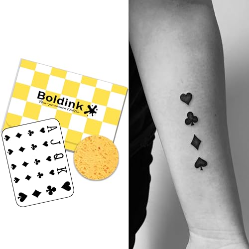 Boldink Poker Temporary Tattoo - Waterproof, 7-15 Days